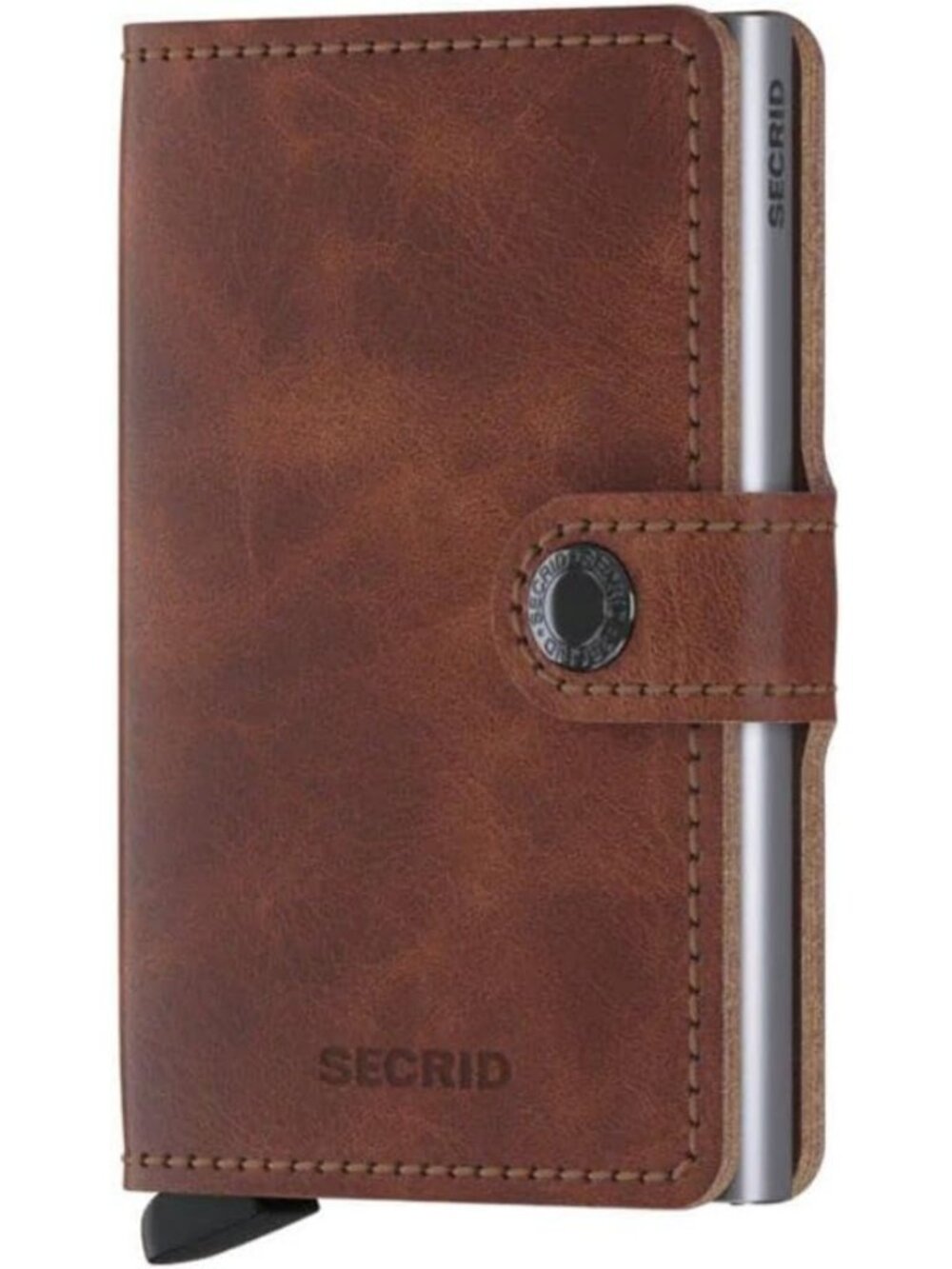 Vintage Leather Mini Wallet for Men | RFID Safe Card Case | Holds 12 Cards